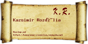 Kazsimir Rozália névjegykártya